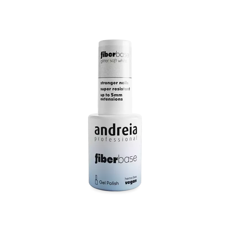 Fiber base sans hema vegan - Andreia - Glitter soft white - 10.5ml