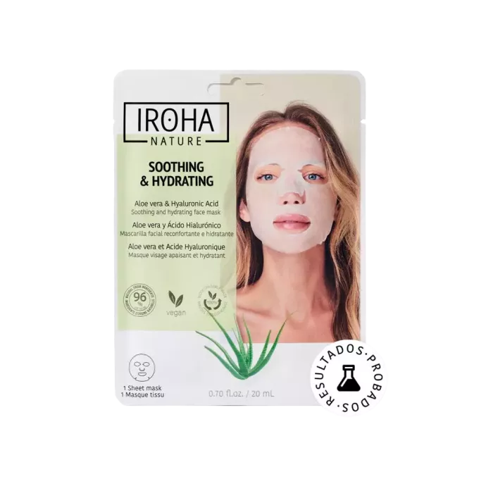 Masque tissu apaisant hydratant aloe vera et acide hyaluronique - Iroha