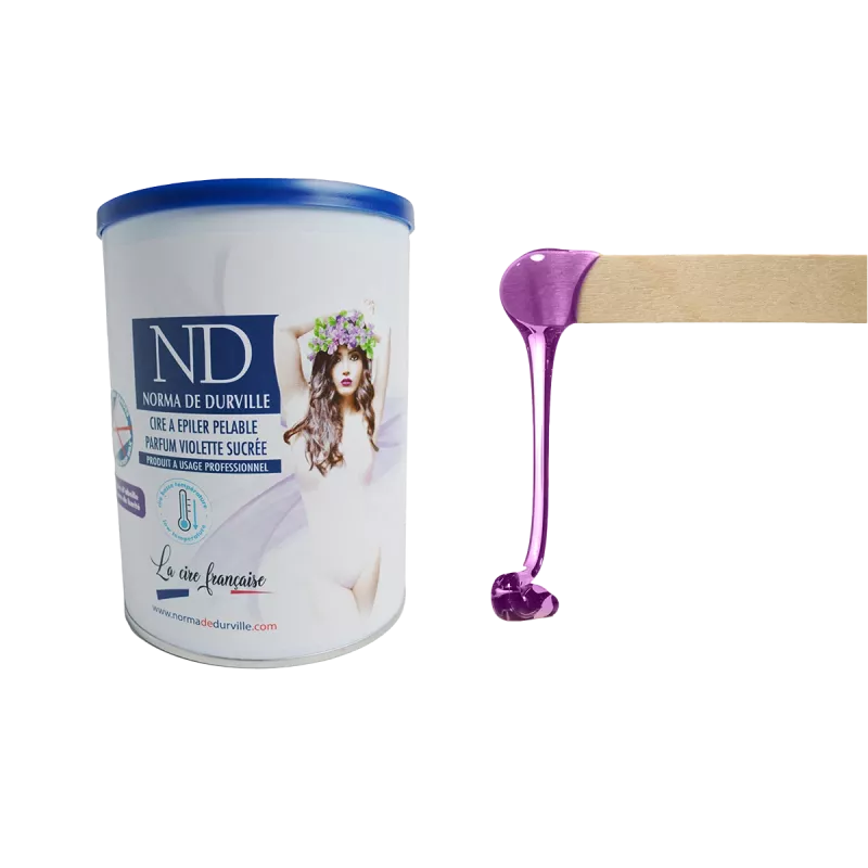 Cire à épiler pelable parfum violette sucrée - Norma de Durville - 800ml