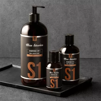 Shampoing 3 en 1 corps, barbe et cheveux - Men Stories - S1 - 100ml