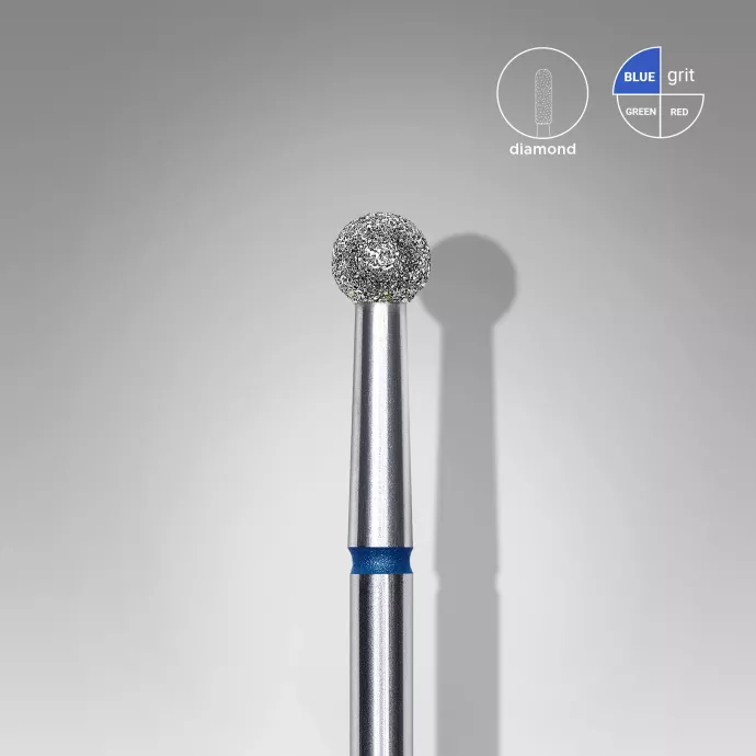Fraise diamanté boule bleu, Ø tête 3.5mm - Staleks pro