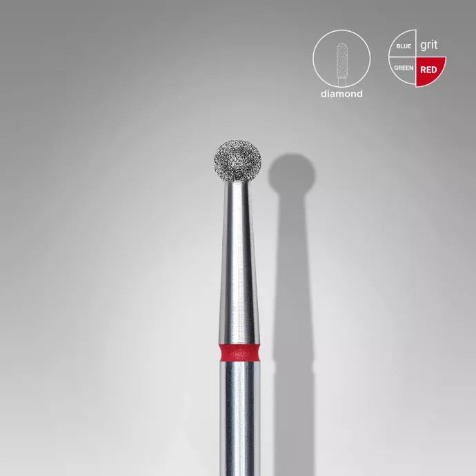 Fraise diamanté boule rouge, Ø tête 2.7mm - Staleks pro