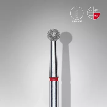Fraise à ongles diamanté « boule » rouge diamètre 3.5m - Staleks pro
