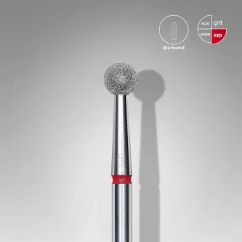 Fraise diamanté boule rouge, Ø tête 4mm - Staleks pro