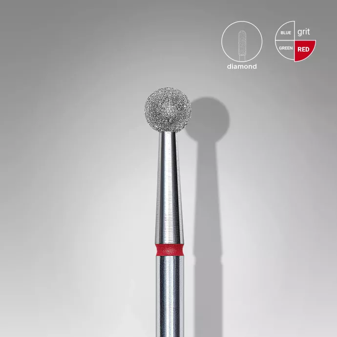 Fraise diamanté boule rouge, Ø tête 4mm - Staleks pro