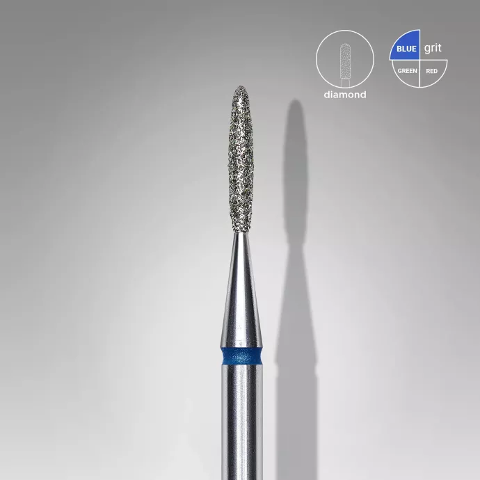 Fraise diamanté flamme bleu, Ø tête 1.4mm, active 8mm - Staleks pro