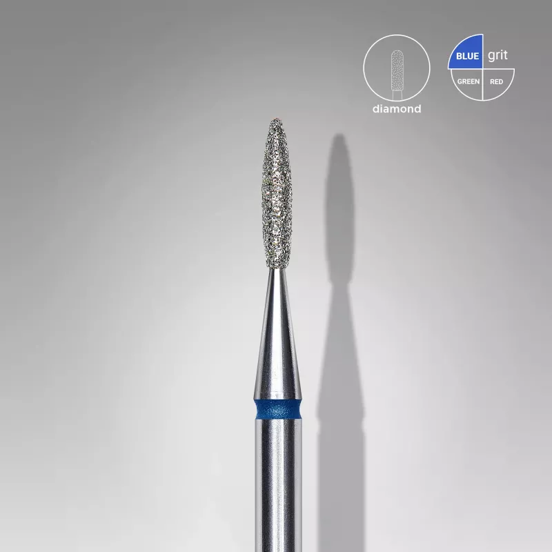 Fraise diamanté flamme bleu, Ø tête 1.6mm, active 8mm - Staleks pro