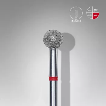 Fraise diamanté boule rouge, Ø tête 5mm - Staleks pro