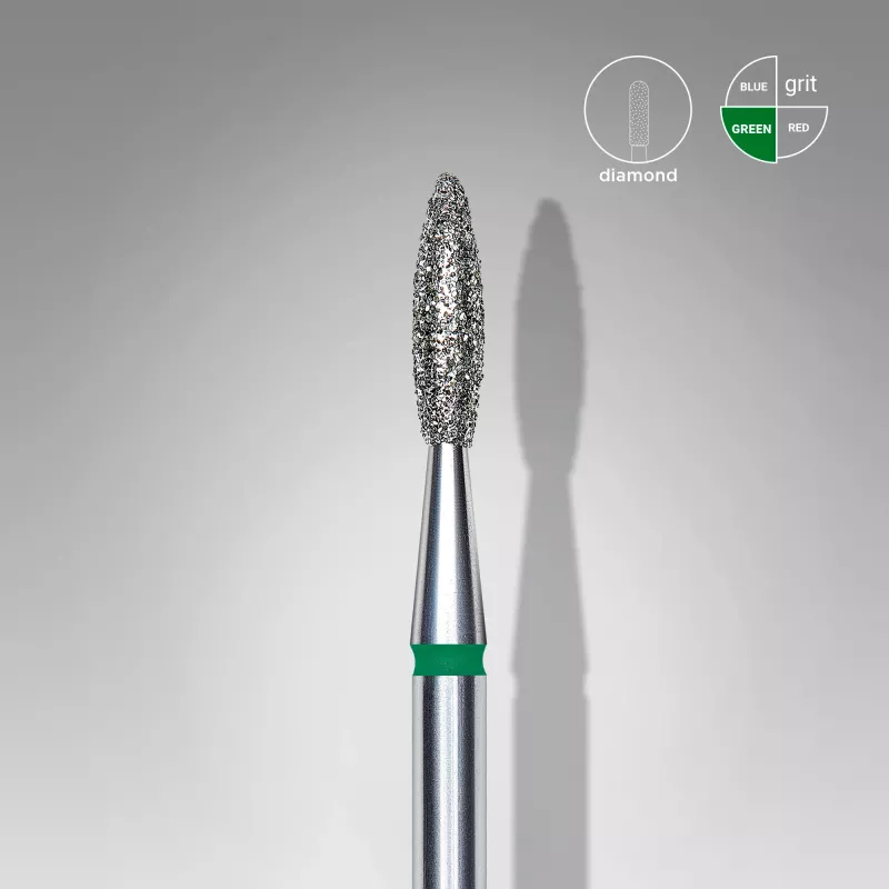 Fraise Diamanté «flamme» vert, Ø tête 2.1 Mm, Partie Active 8mm - Staleks pro Fraise Diamanté «flamme» vert, Ø tête 2.1 Mm, Partie Active 8mm - Staleks pro