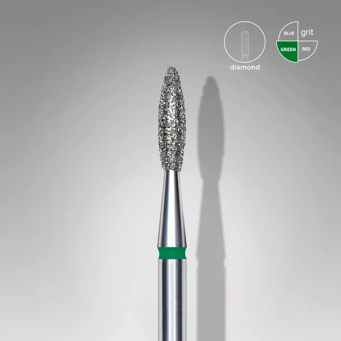 Fraise Diamanté «flamme» vert, Ø tête 2.1 Mm, Partie Active 8mm - Staleks pro