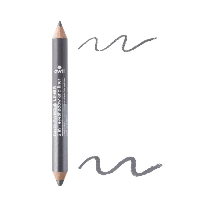 Crayon duo liner certifié bio - Avril - Gris ardois/gris Métallisé - 2gr