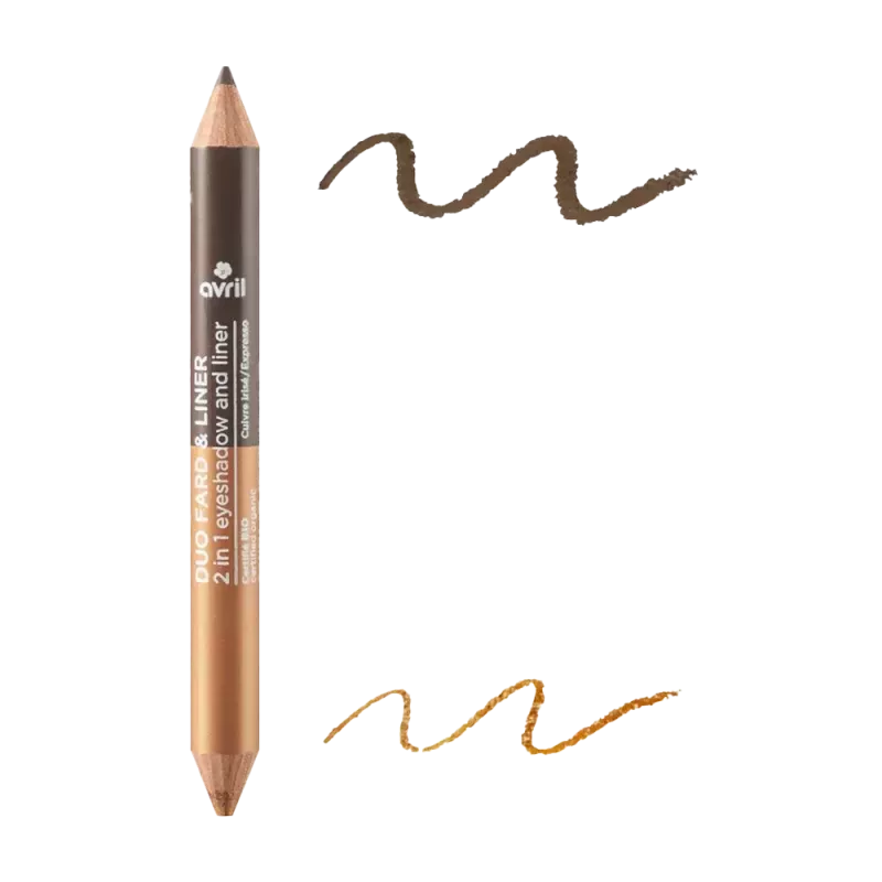 Crayon duo liner certifié bio - Avril - Expresso/cuivré irisé - 2gr