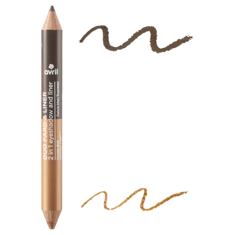 Crayon duo liner certifiée Bio - Avril - Bronze cuivré/beige dorée  - 2gr