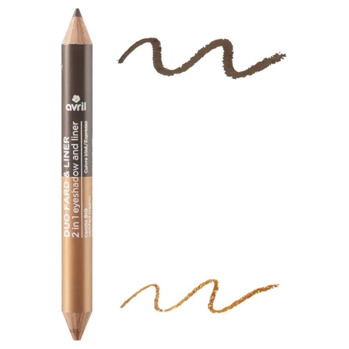 Crayon duo liner certifiée Bio - Avril - Bronze cuivré/beige dorée  - 2gr