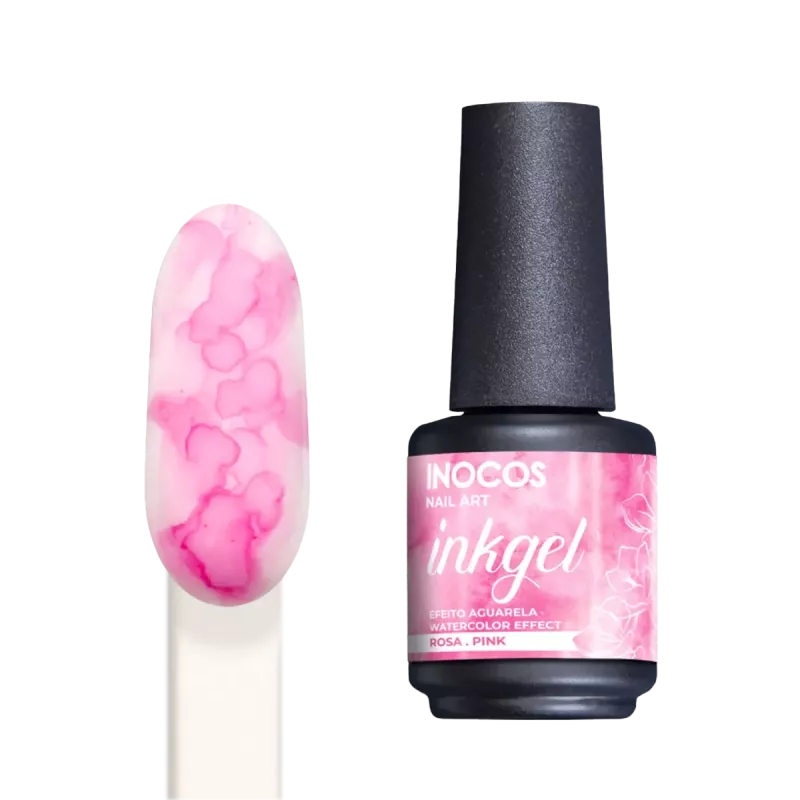 Vernis spécial effet marbré - Inocos - Ink gel - Rose - 15ml