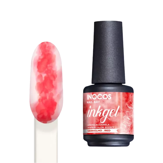 Vernis spécial effet marbré - Inocos - Ink gel - Rouge - 15ml