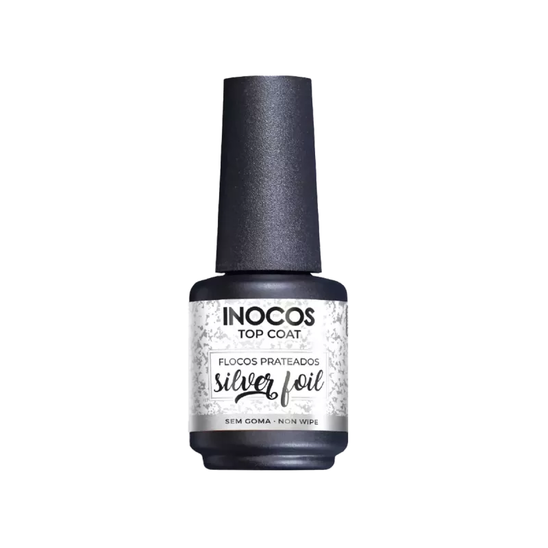 Top coat effet foil - Inocos - Top coat foil argent - 15ml