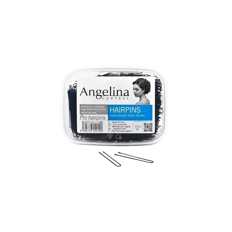 Epingles à chignon lisse noire 45mm 250gr - Angelina