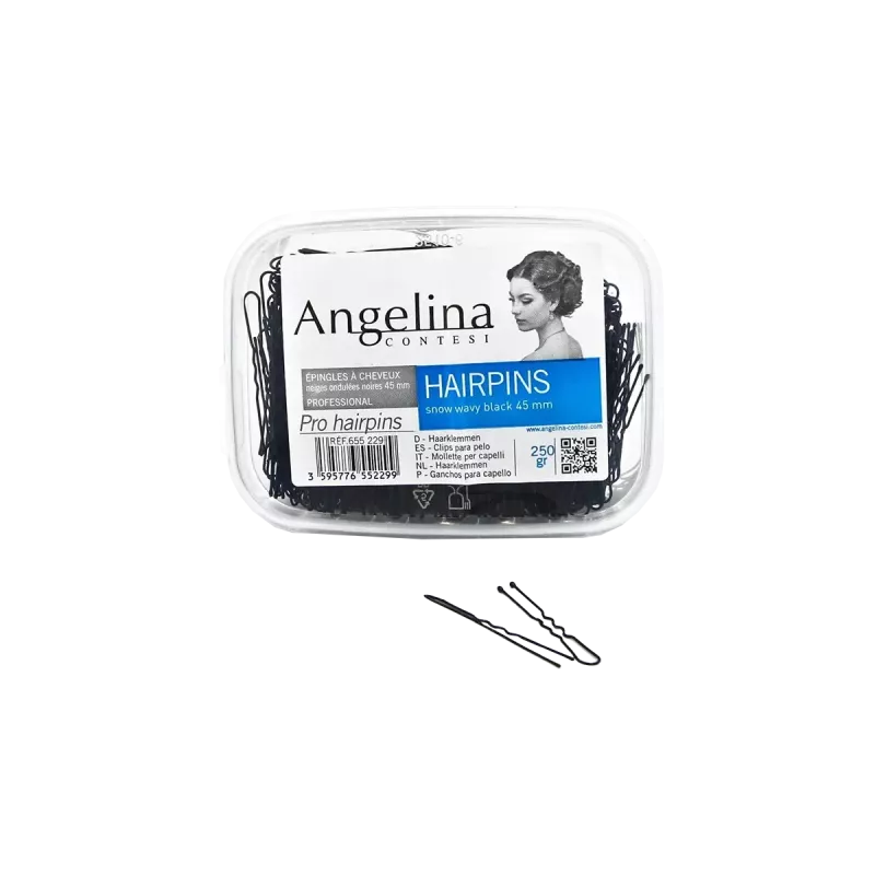 Epingles à chignon ondulés noire 45mm 250gr - Angelina