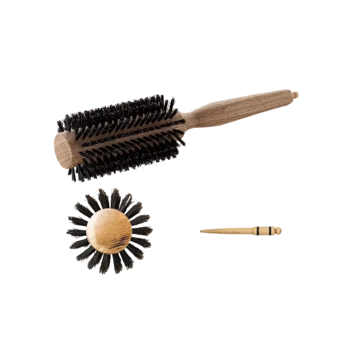 Brosse brushing en poil de sanglier - Hairbrushes - Natural wood - Diam 29mm