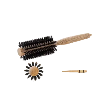 Brosse brushing en poil de sanglier - Hairbrushes - Natural wood - Diam 21mm